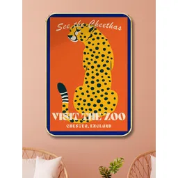 SAF Orange & Yellow Animal Wooden Painting Wall Art image 1