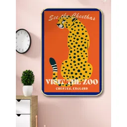 SAF Orange & Yellow Animal Wooden Painting Wall Art image 3