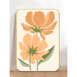 SAF Orange Colored & Green Floral Printed Wall Art-picture-24