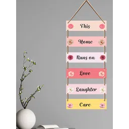 SAF Pink & Beige Life Quote Printed Wooden Wall Hanging-picture-20