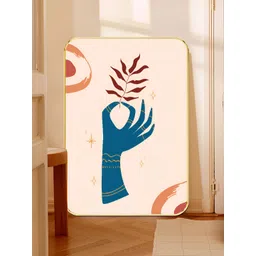 SAF Pink & Blue Hand With Leaf Printed Wall Art-picture-10