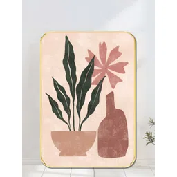 SAF Pink & Green Boho Botanical Wooden Wall Art-picture-10