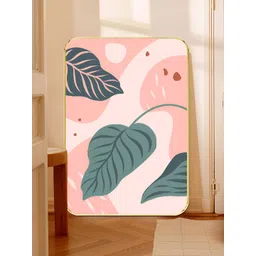 SAF Pink & Green Leaf Printed Wall Art-picture-24