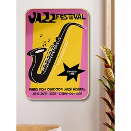 SAF Pink & Yellow Music Wooden Painting Wall Art-picture-36