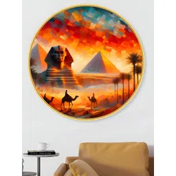 SAF Premium Red And Orange Golden Frame Abstract Printed Wall Art-image-34