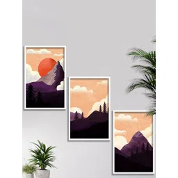 SAF Purple & Beige 3 Pieces Modern Boho Wall Art-picture-12