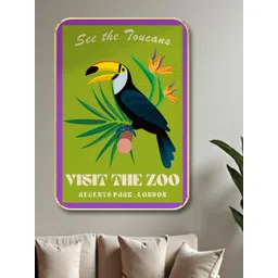 SAF Purple & Green Bird Wooden Painting Wall Art-picture-12