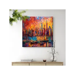 SAF Red & Blue 1 Piece Canvas Floral and Botanical Wall Paintings-image-38