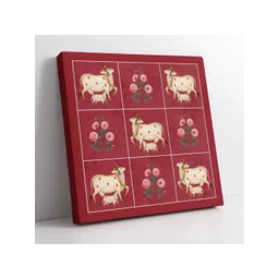 SAF Red & White 1 Piece Wood Birds and Animals Wall Paintings-image-3