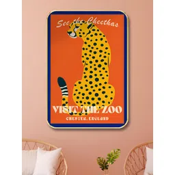 SAF Red & Yellow Visit The Zoo Birds And Animals Wooden Wall Art-image-37