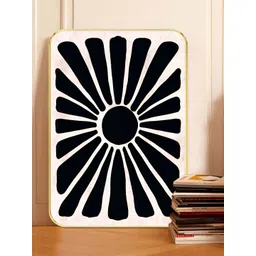 SAF White & Black 1 Piece Wood Floral and Botanical Wall Paintings-picture-32