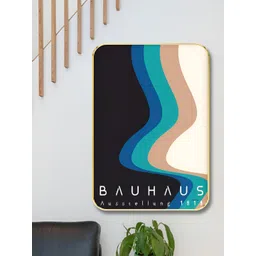 SAF White & Black BAUHAUS Printed Wooden Wall Art-picture-14