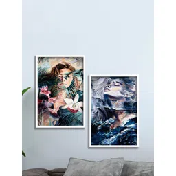 SAF White & Blue 3 Pieces Framed Wall Art-picture-30