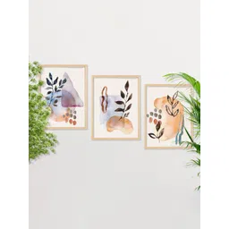 SAF White & Blue 3 Pieces Modern Painting Framed Wall Art-picture-34