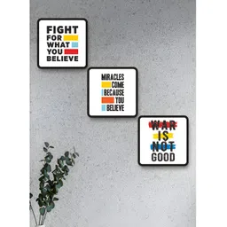 SAF White & Blue 3 Pieces Motivational Quotes Printed Wooden Wall Art-picture-27