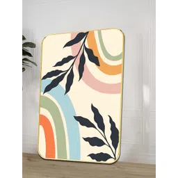 SAF White & Blue Colorful Abstract Leaf Wooden Wall Art-picture-25