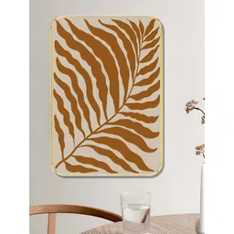 SAF White & Brown Modern Leaf Silhouette Wooden Wall Art-picture-31