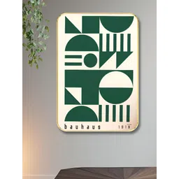 SAF White & Green BAUHAUS Printed Wooden Wall Art-picture-33