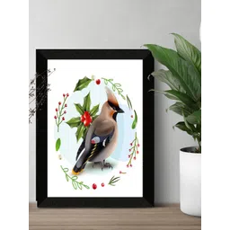 SAF White & Green Bird Painted Framed Wall Art-picture-30