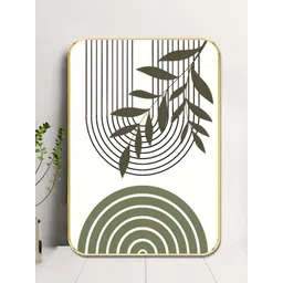 SAF White & Green Minimalist Botanical Wooden Wall Art-picture-28