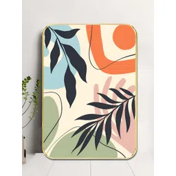 SAF White & Green Modern Abstract Botanical Wooden Wall Art-picture-14