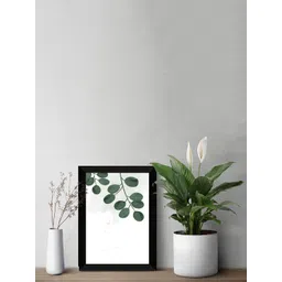 SAF White & Green Tropical Leaves Painted Framed Wall Art-picture-33