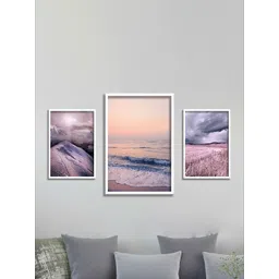 SAF White & Grey 3 Pieces Modern Art Printed UV Coating Wall Art-picture-22