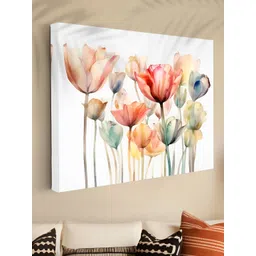 SAF White & Red 1 Piece Canvas Floral and Botanical Wall Paintings-image-4