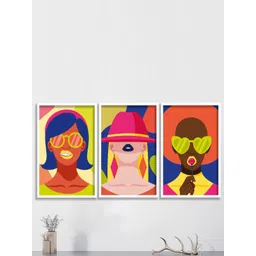 SAF White & Red 3 Pieces Framed Painting Wall Art-picture-43