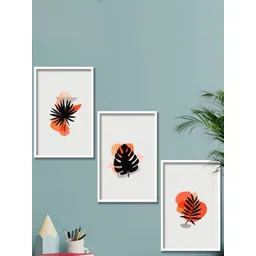 SAF White & Red 3-Pieces Modern Art Printed Framed Wall Art-picture-27