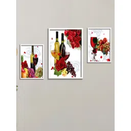 SAF White & Red 3 Pieces Painting Wall Art-picture-47