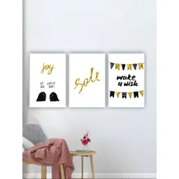 SAF White & Yellow 3 Pieces Painting Waterproof Wall Arts-picture-35