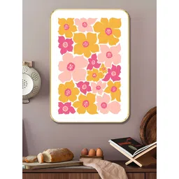 SAF White & Yellow Floral And Botanical Wooden Wall Art-picture-14