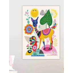 SAF White & Yellow Unframed Rolled Art Print Modern Art Canvas Wall Art-picture-41