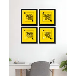 SAF Yellow & Black 4 Pieces Motivational Quotes Printed Wooden Wall Art-picture-21