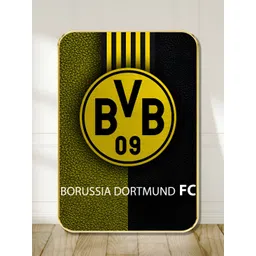 SAF Yellow & Black Borussia Dortmund FC Printed Wooden Wall Art-picture-15