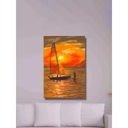 SAF Yellow & Orange Colored Nature Art Printed Canvas Wall Art-picture-31