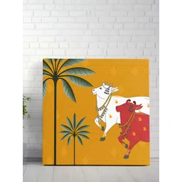 SAF Yellow & White 1 Piece Canvas Birds and Animals Wall Paintings-picture-17