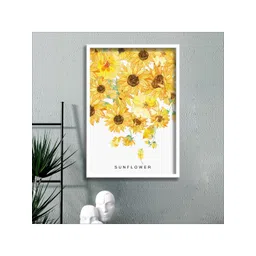 SAF Yellow & White Floral Printed Wall Art-picture-20