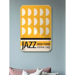 SAF Yellow & White Jazz Festival Printed Wooden Wall Art-picture-29