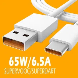 Safa USB Type C Cable 6.5 A 1 m 65W/6.5A SUPER FAST CHARGING CABLE TYPE C SUPPORT / SUPERCHARGER / SUPERVOOC / SUPERDART / SUPERFLASH / FLASHCHARGING / VOOC / DART / DASH / WARP / FLASH / TURBO / SONIC / HYPER / RAPID / 55W / 50W / 44W / 33W / 30W / 27 / 25 / 20W / 18W / 15W / FOR ONEPLUS 9RT / 9R / NORD / NORD 2 / NORD CE / 3 / 3T / 5 / 5T / 6 / 6T / 7 / 7 PRO / 7T / 7T PRO / 8 / 8 PRO / OPPO A52 / A53 / A53S / A33 / Y33S / A54 / A55 / A74 / A16 / F15 / F17 / F17 PRO / F19 / F19S / F19 PRO / F19 PRO PLUS / K3 / A9 / A5 / R17 / RENO / RENO 2 / RENO 10X ZOOM / RENO 2F / RENO 2Z / RENO3 / RENO3 PRO / RENO4 PRO / RENO5 PRO / RENO6 / RENO6 PRO / REALME X / XT / X2 / X2 PRO / X3 / 5 PRO / X50 PRO / 6 / 6i / 6 PRO / 7 / 7i / 7 PRO / X7 / X7 PRO / X7 MAX / 8 / 8S / 8i / 8 PRO / GT MASTER EDIITION / GT NEO 2 / C25 / C25S / NARZO 30A / 50A / 10 / 20 / 20 PRO / 30 / 30 PRO /-picture-13