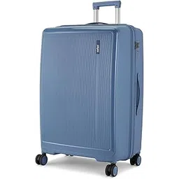 safari 8 Wheels, Anti-Theft Zipper (Check-in) Polycarbonate Trolley Spinner Luggage Large (Cooper 76CM Blue)-picture-10