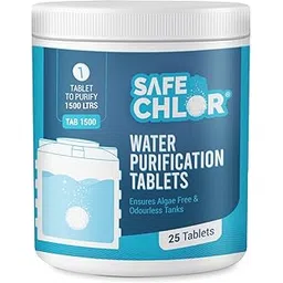 safe chlor Tab 1500 | Chlorine Tablets for Water Tanks of 1500 Ltrs, | Overhead & Underground Tanks Water Purification Tablets | 1 tablet to treat 1500 liters | Pack of 25 Tablets for 37500 Ltrs-picture-14