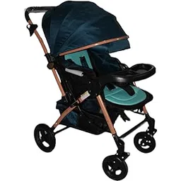 Safe-O-Kid Breez Baby Rubber Wheel Stroller/Pram with 1 Year Warranty (Latest Model - 2024) for New Born/Toddler/Kid for 0 to 3 Years Travel Friendly, 5 Point Safety Harness - Green-picture-39