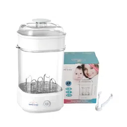 Safe-O-Kid 5 Bottles Advanced Sterilizer with 1 Year Manufacturer Warranty, Large Capacity, Steam Sterilizer for Feeding Bottles, Assessories, Breast Pumps, Teats, BPA free products, Auto Shut - White-picture-29