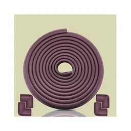 Safe-O-Kid Baby Safety Combo- 2 Meter Edge Guard with 4 Corner Guards | BPA-Free, Soft Foam Cushion for Furniture Protection- Brown-image-29