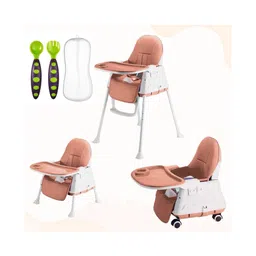 Safe-O-Kid Multifunctional 4-in-1 High ChairAdjustable, Foldable, and Comfortable with Soft Cushion & Removable Tray | Brown-picture-25