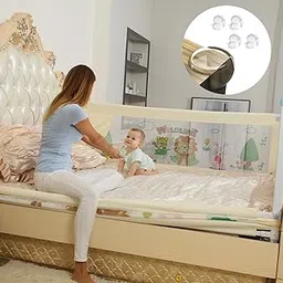 Safe-O-Kid® Wardrify Designer Bed Rail Guard with 1 Year Warranty, Beige (6FT/182CM), Pack of 1-picture-30