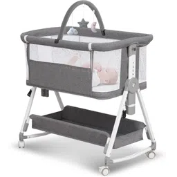 safekido Sleepmate Baby Bedside Crib with Mosquito Net & Adjustable Height-picture-20