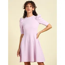SAFFE Puff Sleeve Fit & Flare Dress image 1